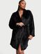 Черный плюшевый халат Victoria's Secret Short Cozy Robe, M\L