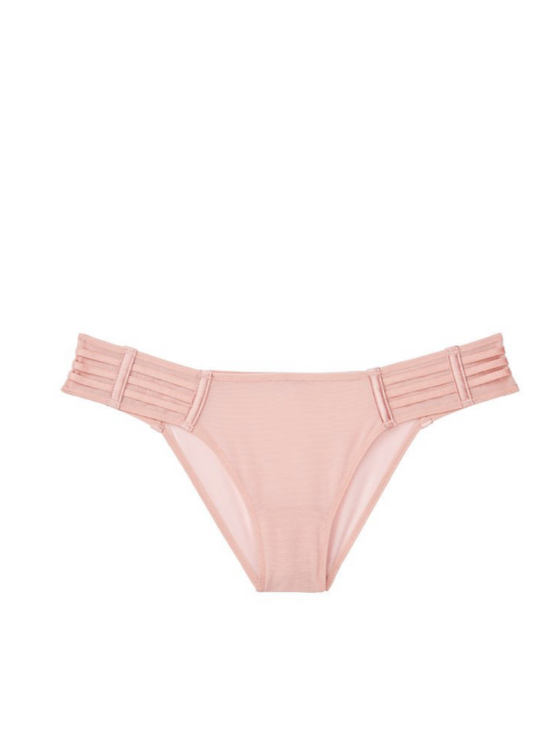 Розовый комплект белья из сеточки Victoria’s Secret Unlined Mesh, 32D, XS