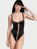 Черный боди Victoria's Secret Satin Bow Cut Out Bodysuit, L