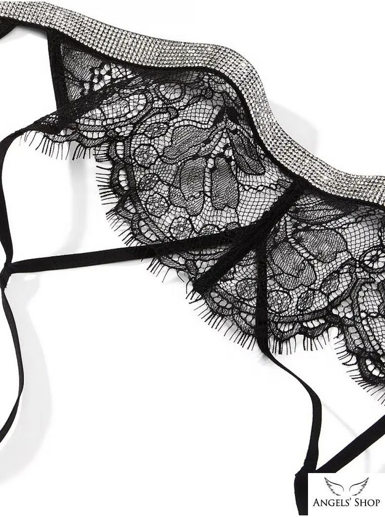 Чорний пояс для панчіх Shine Chain Strap Lace Garter Belt Victoria's Secret