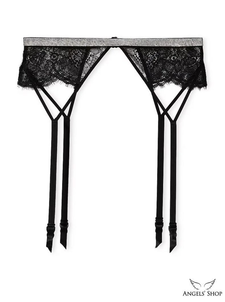 Чорний пояс для панчіх Shine Chain Strap Lace Garter Belt Victoria's Secret