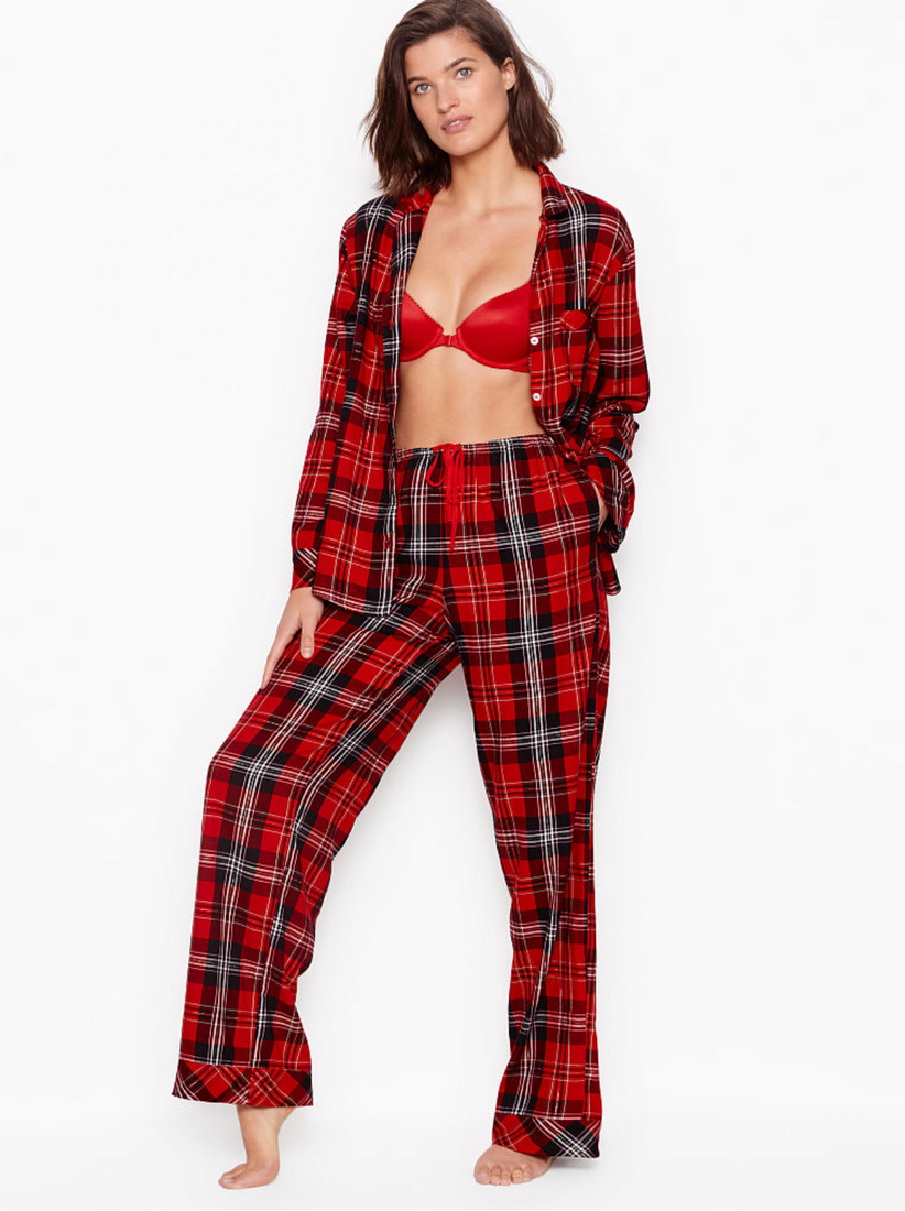 Фланелевая пижама Victoria's Secret Flannel Long Sleep PJ Set, XS