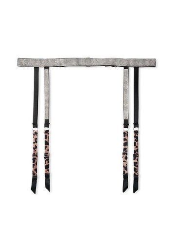 Леопардовий пояс зі стразами для панчіх Victoria's Secret Shine Strap Garter Belt, XS\S