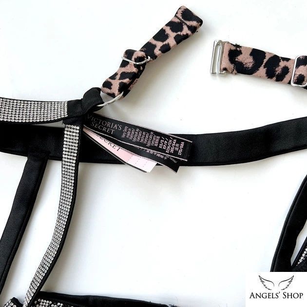 Леопардовый пояс со стразами для чулок Victoria's Secret Shine Strap Garter Belt, XS\S