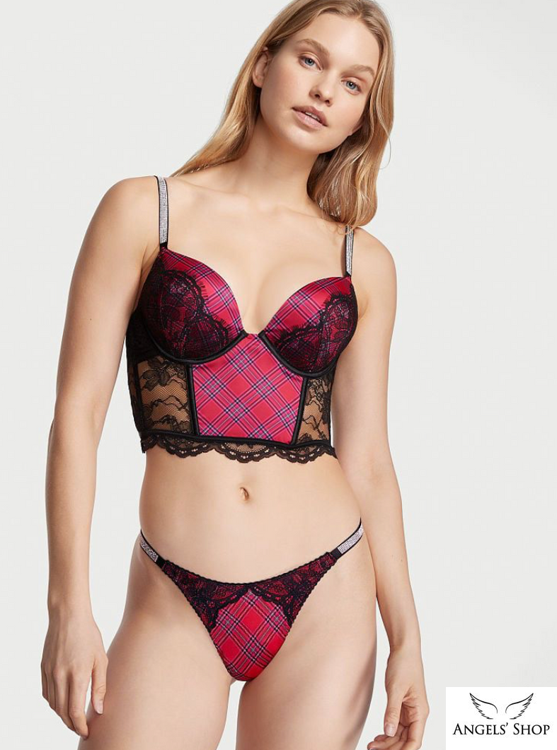 Женские трусики со стразами Victoria's Secret Bombshell Shine Strap Thong Panty, XS