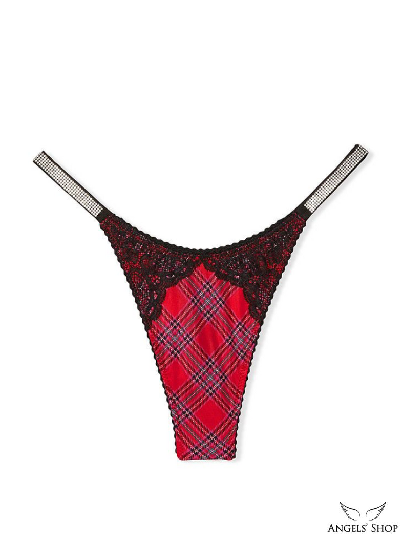 Женские трусики со стразами Victoria's Secret Bombshell Shine Strap Thong Panty, XS