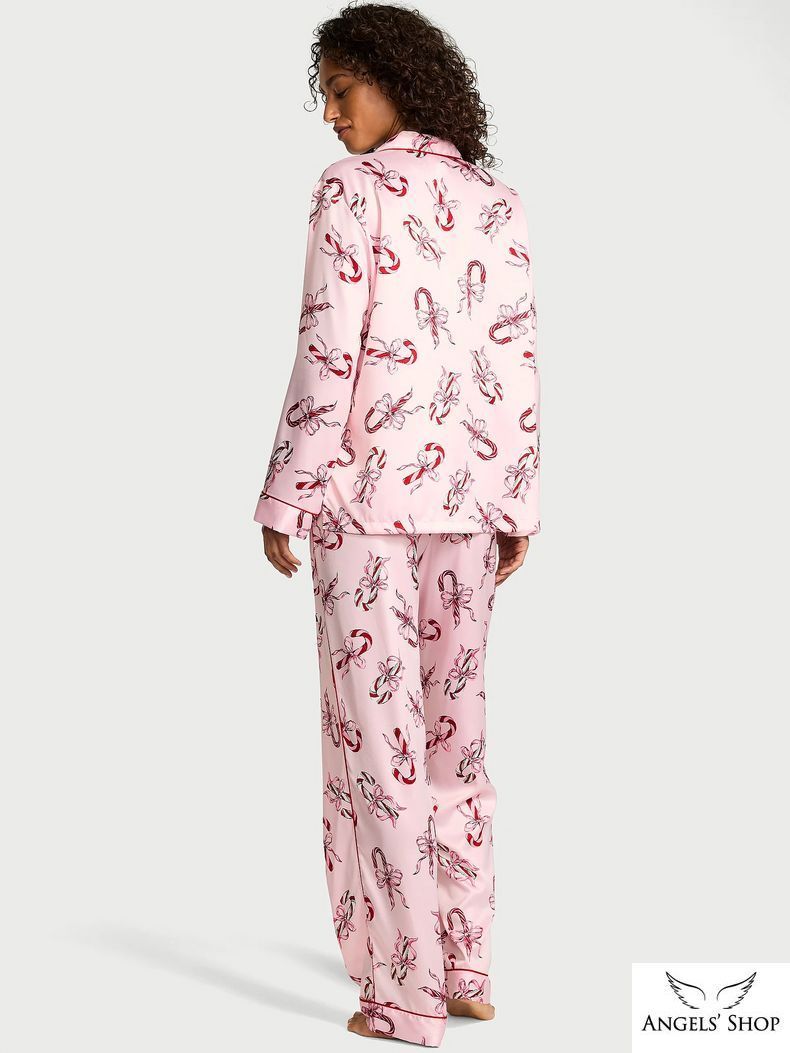 Сатинова піжама Glazed Satin Long Pajama Set Victoria's Secret