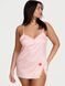 Сатиновий пеньюар поцілунок Tease Satin Lace-Trim Mini Slip Dress рожевий
