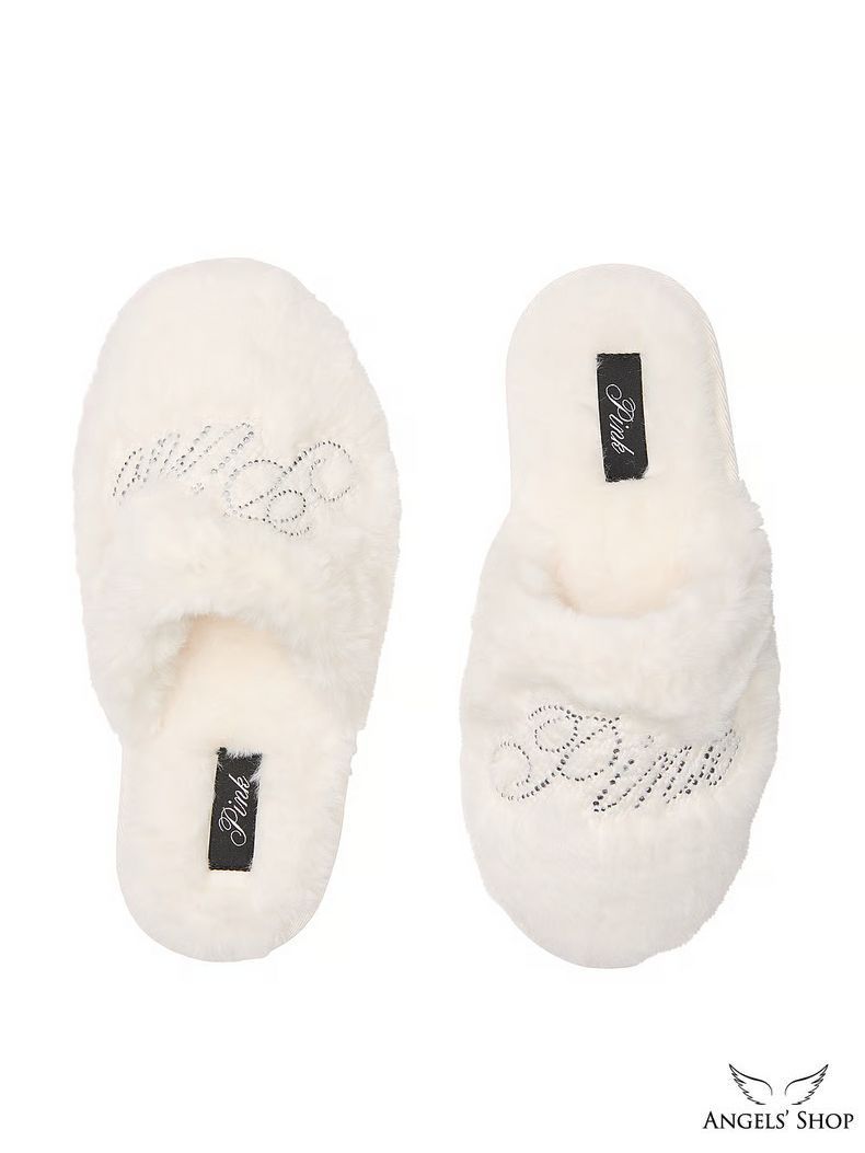 Тапочки Pink Faux-Fur Closed-Toe Slippers, S
