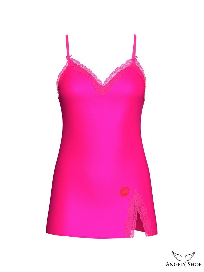 Сатинова нічна сорочка Tease Satin Lace-Trim Mini Slip Dress