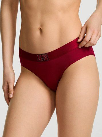 Бордовые трусики-слипы Logo Cotton Heart Shine Patch Hiphugger Panty Victoria's Secret бордовый