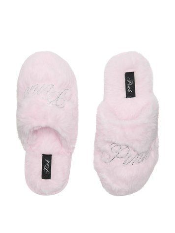 Тапочки Pink Faux-Fur Closed-Toe Slippers, M