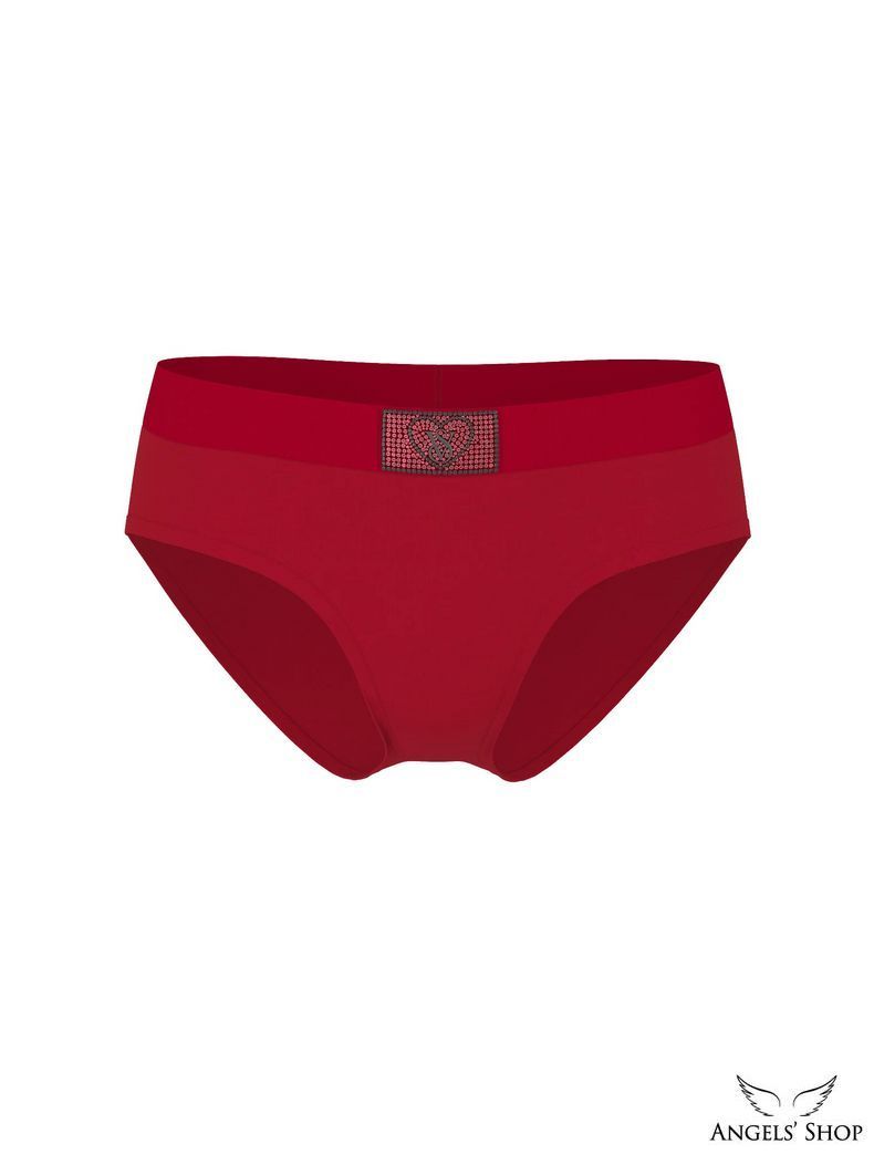 Бордові трусики-сліпи Logo Cotton Heart Shine Patch Hiphugger Panty Victoria's Secret бордовый