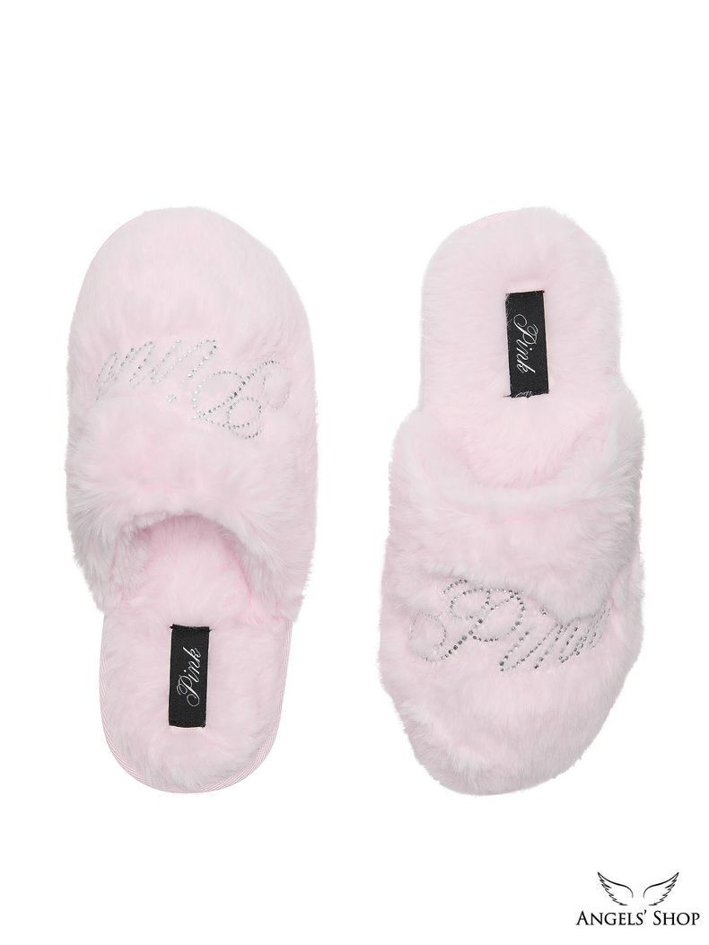 Тапочки Pink Faux-Fur Closed-Toe Slippers, M