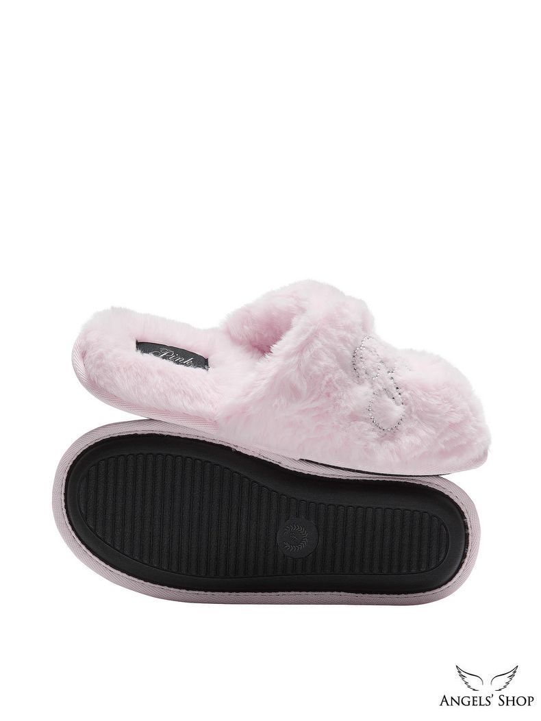 Тапочки Pink Faux-Fur Closed-Toe Slippers, M
