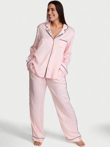 Сатинова піжама Signature Satin Long Pajama Set Victoria's Secret