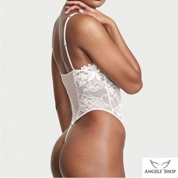 Мереживний боді Victoria&rsquo;s Secret з квітковою вишивкою, M