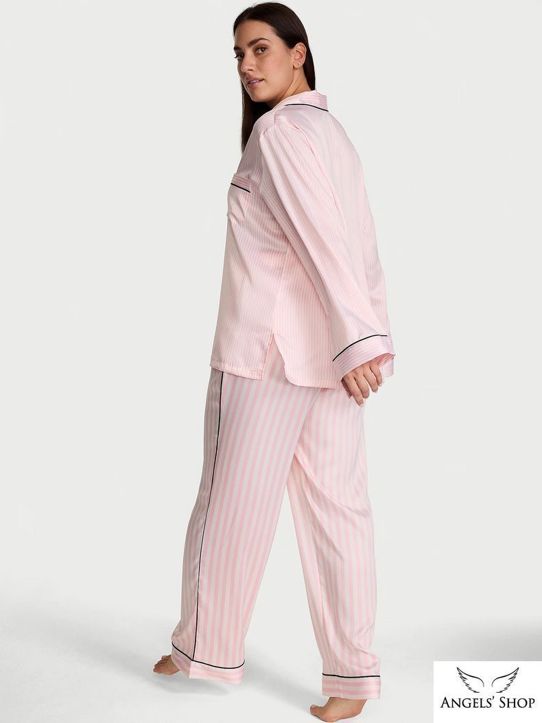 Сатинова піжама Signature Satin Long Pajama Set Victoria's Secret