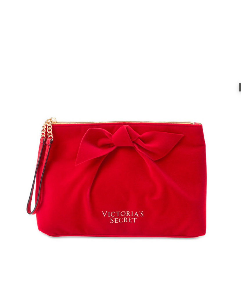 Красная косметичка Victoria’s Secret Velvet Wristlet