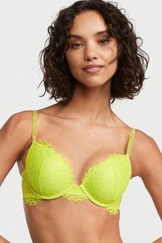 Желтый бюстгальтер со стразами с пуш-ап Victoria's Secret Embellished Very Sexy, 32DDD