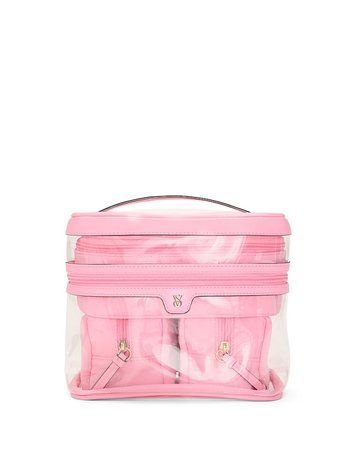Набор розовых косметичек 4-Piece Makeup Bag розовый