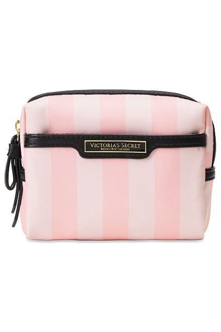 Розовая мини-косметичка в полоску Victoria’s Secret Gloss & Go Mini Bag