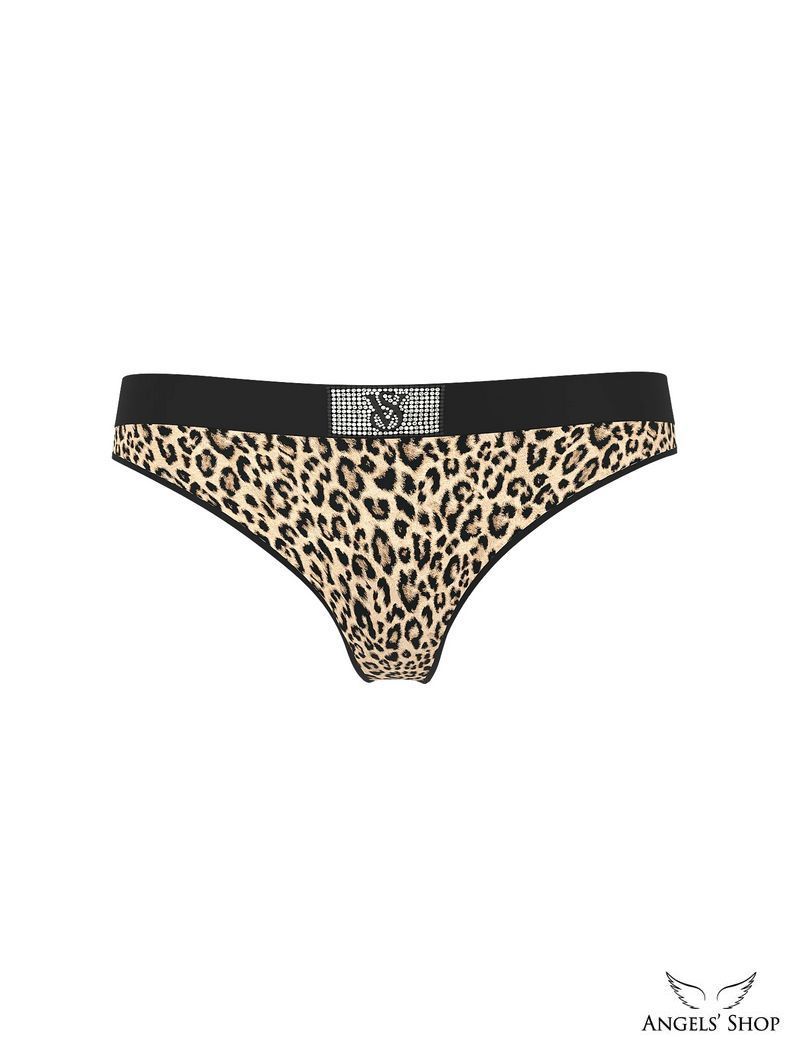 Леопардові трусики-стрінги Logo Cotton Shine Patch Thong Panty леопардовий