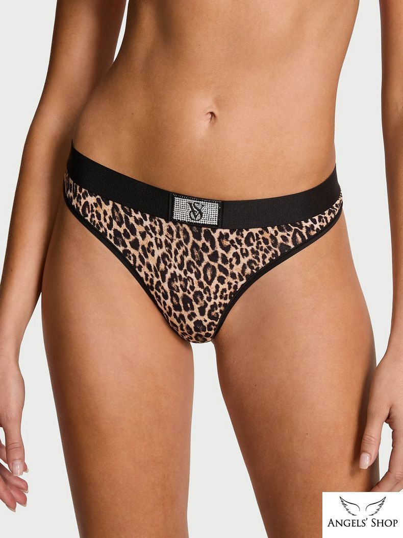Леопардові трусики-стрінги Logo Cotton Shine Patch Thong Panty леопардовий