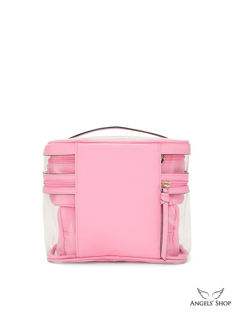 Набор розовых косметичек 4-Piece Makeup Bag розовый