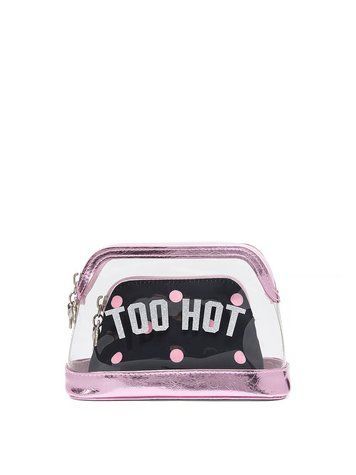 Косметичка 2 в 1 чёрная в горошек Makeup Bag Duo черный;с принтом