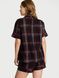 Чорна піжама в клітку Flannel Short Pajama Set Victoria's Secret в клітку