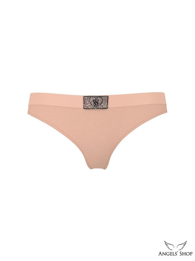 Трусики-стрінги Logo Cotton Heart Shine Patch Thong Panty Victoria's Secret