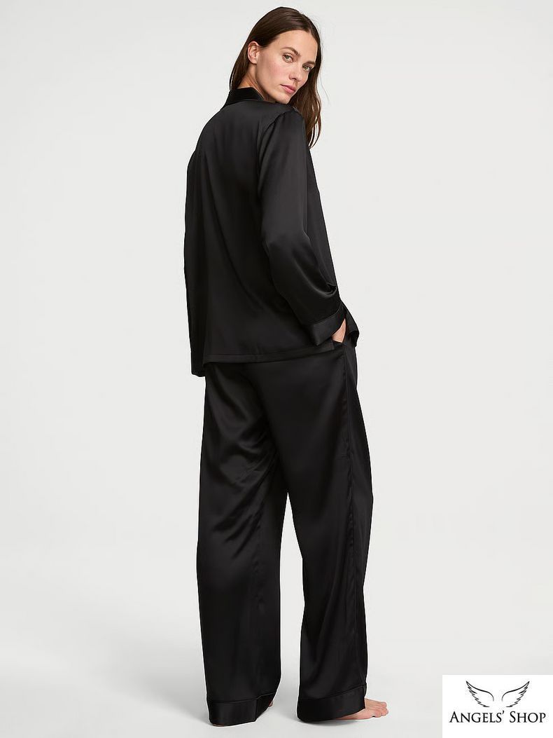 Сатинова піжама Victoria&rsquo;s Secret Signature Satin Long Pajama Set