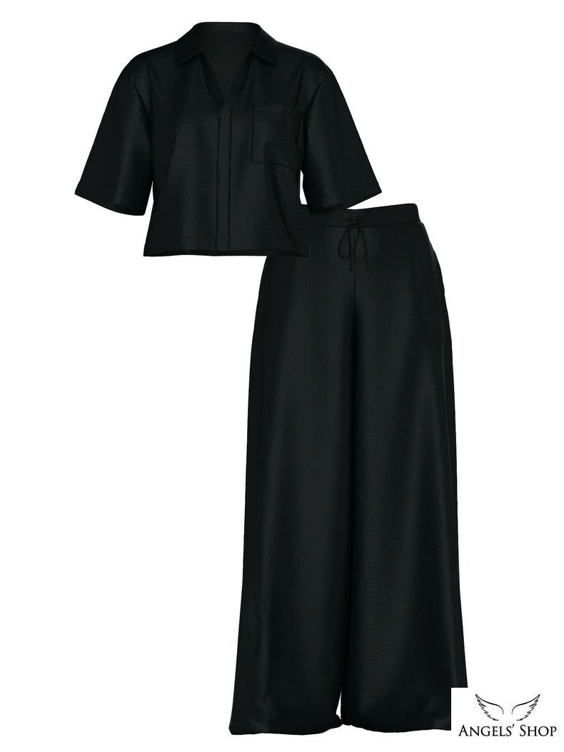 Сатиновая пижама Luxe Satin Boxy Cropped Long Pajama Set Victoria's Secret