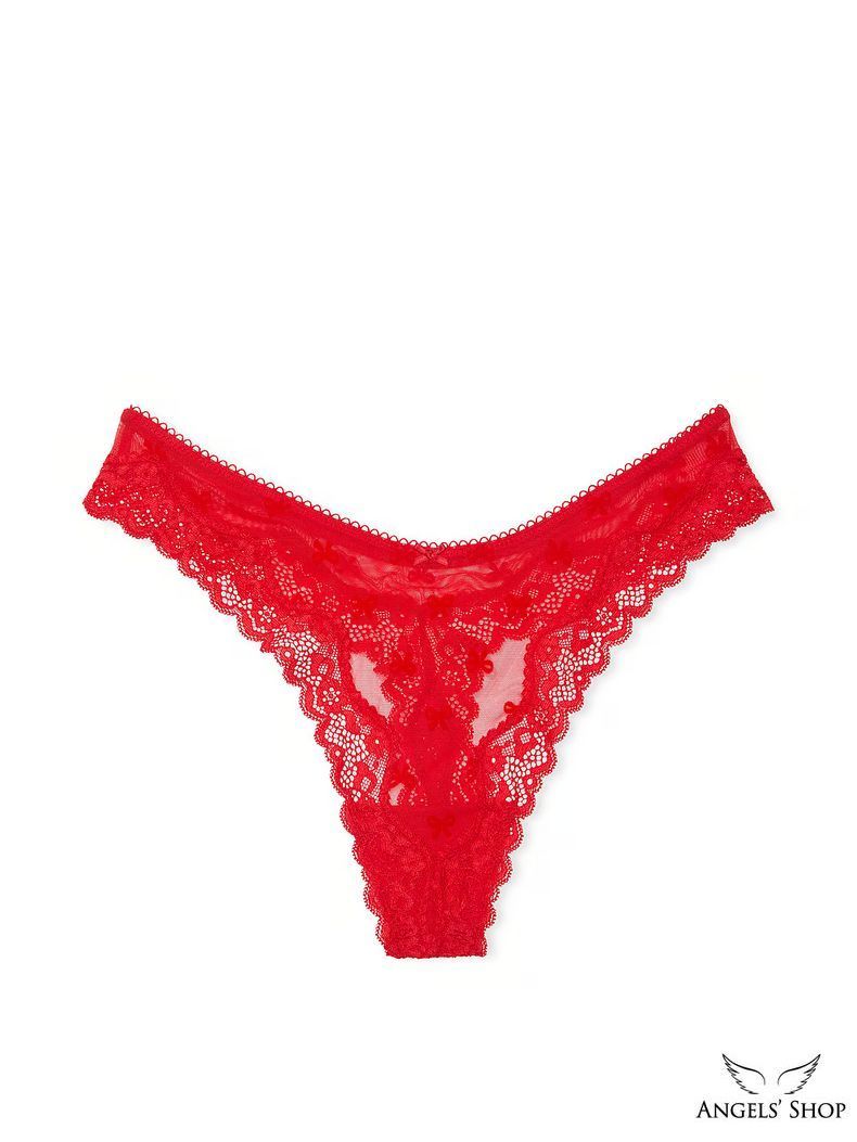 Трусики-стрінги Tease Mesh Lace-Trim High-Leg Thong Panty