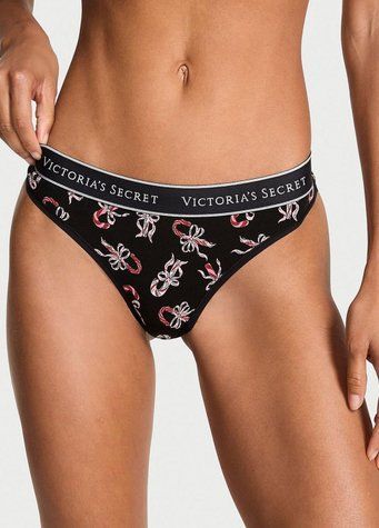 Трусики-стрінги Logo Cotton Thong Panty Victoria&rsquo;s Secret