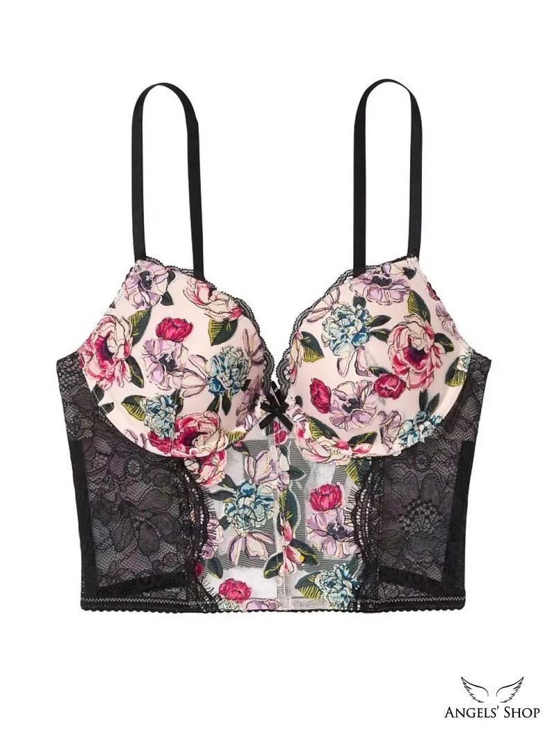 Бюстьє з пуш-апом з вишитими трояндами Victoria's Secret Rose Embroidered Push-Up Bra Top, 34D