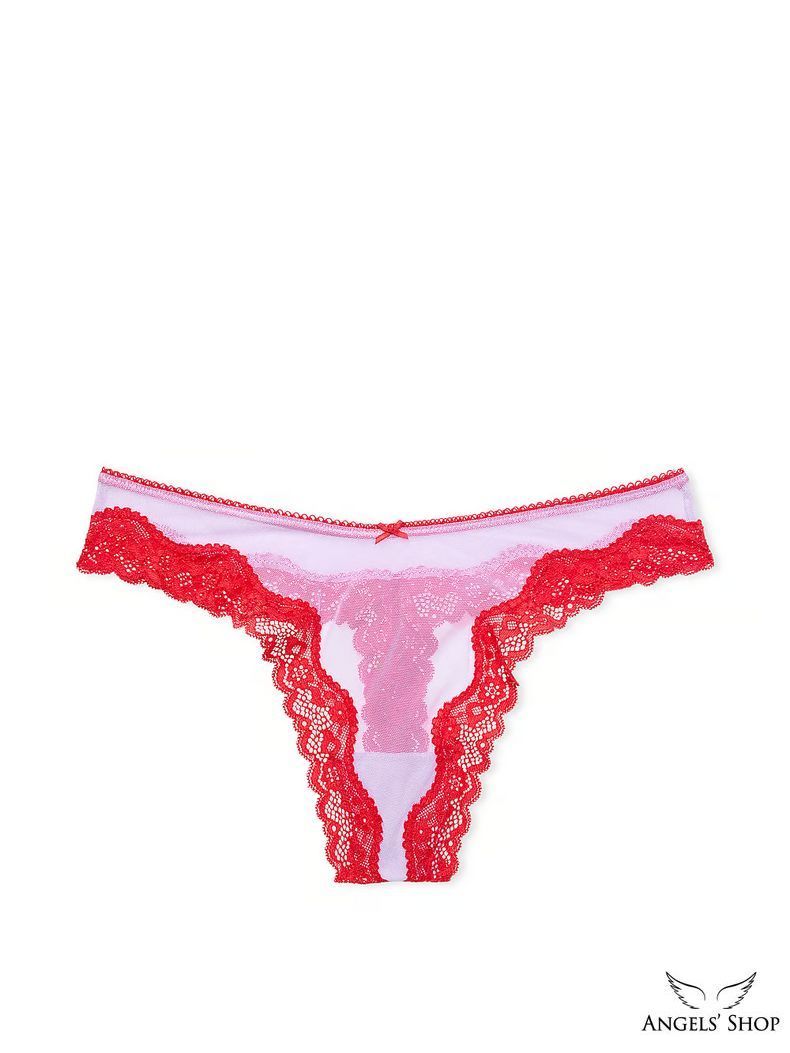 Трусики-стрінги Tease Mesh Lace-Trim High-Leg Thong Panty