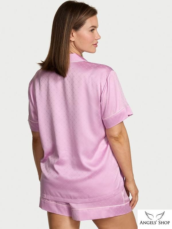 Сатиновая пижама Glazed Satin Heart Short Pajama Set Victoria's Secret