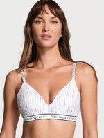 Белый бюстгальтер с надписью Lightly Lined Wireless Cotton Bra белый