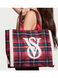 Яскрава сумка у клітинку Victoria’s Secret Cozy Plush Fleese Tote Bag Sherpa Warm Bright
