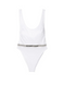 Білий суцільний купальник зі стразами Victoria's Secret Shine Strap One-piece, XS