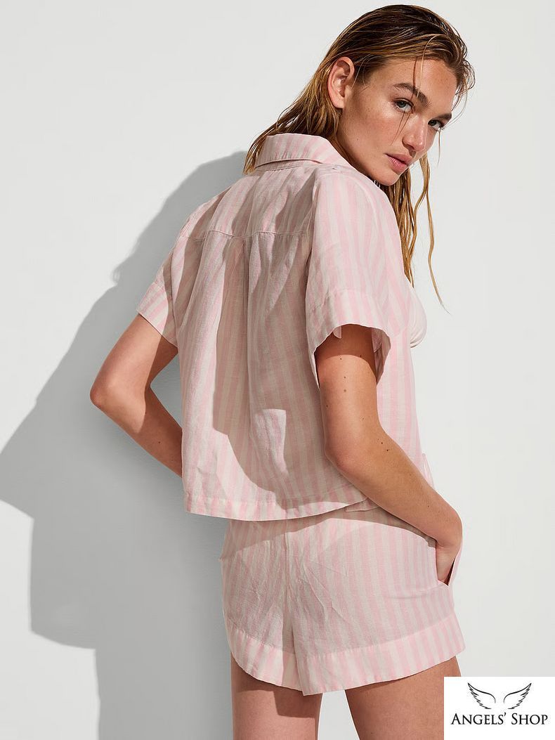 Пижама Beachwear Heritage Stripe Linen Boxy Short-Sleeve Top