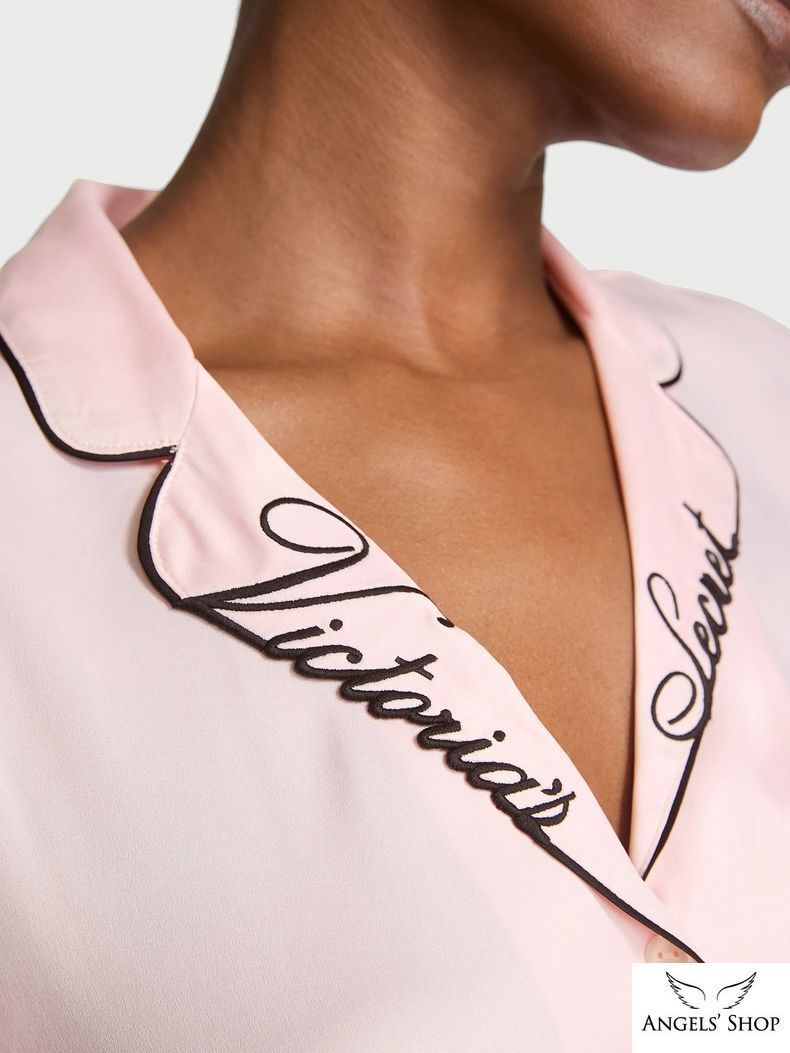 Сатиновая пижама Glazed Satin Short Pajama Set Victoria's Secret