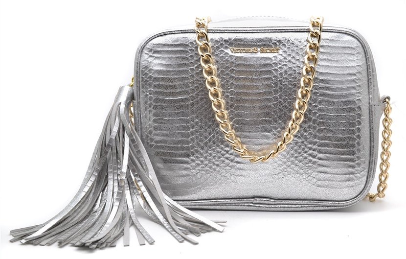 Серебристая сумка кросс-боди Victoria's Secret Official Crossbody Bag Of The Fashion Show Silver With Chain