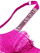 Рожевий мереживний бюстгальтер зі стразами Victoria's Secret Wicked Unlined Lace, 36D