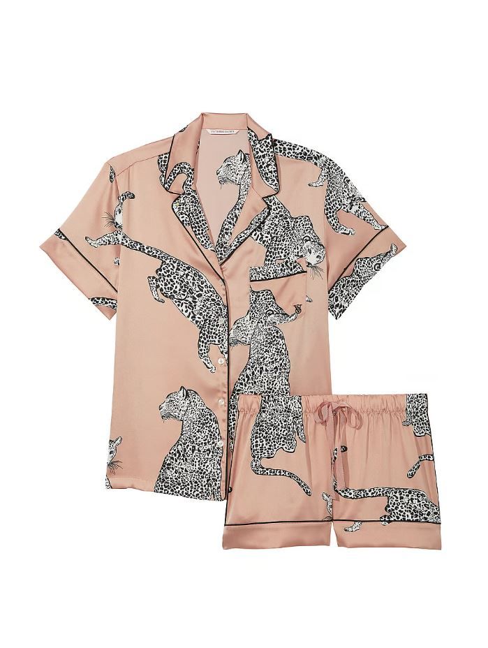 Сатиновая пижама с шортами Victoria's Secret Satin Short PJ Set, XS
