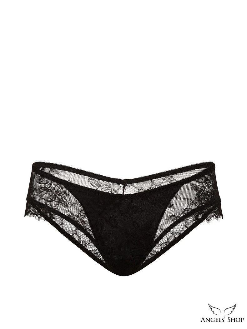 Чорні трусики-чіки Rose Lace Overlay Cheeky Panty чорний