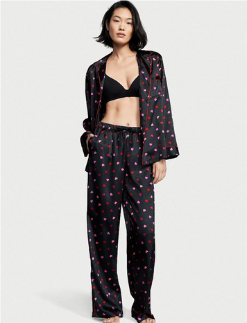 Сатинова піжама Victoria's Secret Satin Long PJ Set, S