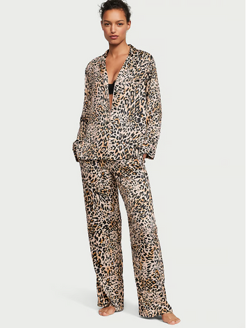 Сатинова піжама Victoria's Secret Satin Long PJ Set, L